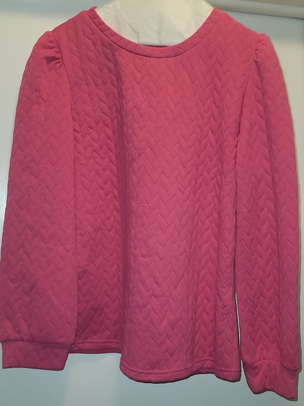 Women's Pink Quilted Long-Sleeve Top